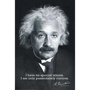 Affiche design moderne Albert Einstein « Je n'ai aucun talent spécial… » en toile avec cadre noir pour décoration murale - Product Image 5