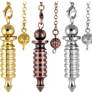 Best Quality Hot Sale Bulk Metal Pendulum for Dowsing Divination Healing Spiral Dowsing Pendulum Set
