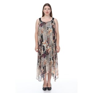 Maxi abito da donna con motivo floreale geometrico Chiffon taglie forti-per il lavoro estivo occasioni speciali - Product Image 5