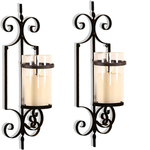 เชิงเทียนโลหะติดผนังทำด้วยมือสำหรับตกแต่งคริสต์มาสแท่นวางเทียนติดผนังแท่นวางเทียนติดผนังแบบปรับได้สำหรับงานหนัก - Product Image 1