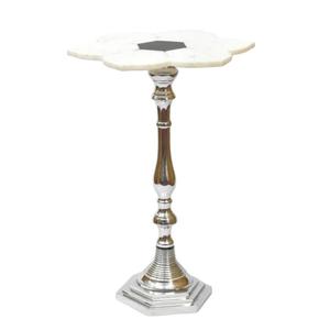 Round <b>Table</b> With Top Marble And Bottom Aluminium Nickel Finished <b>Metal</b> Round Coffee Or <b>Side</b> <b>Table</b> For Home Furniture - Product Image 4