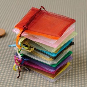 Sacs d'emballage <span class=keywords><strong>en</strong></span> organza pour bijoux, sacs-cadeaux <span class=keywords><strong>en</strong></span> gaze, élément <span class=keywords><strong>en</strong></span> <span class=keywords><strong>tulle</strong></span>, décoration de mariage, fête, bonbons, lot de 25/50 pièces 50% - Product Image 2