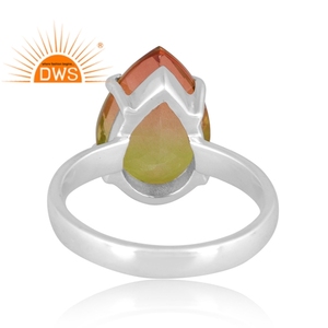 Anillo apilable de piedras preciosas de cuarzo doble multiturmalina Bio de plata esterlina fina superventas fabricante de joyería personalizada - Product Image 4