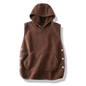 Automne hiver sans manches à capuche hommes gilet chaud épais manteau avec Plus grand solide vêtements polaire pull gilet hauts taille asiatique - Product Image 1