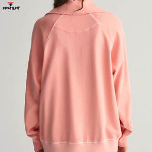 Logo personnalisé sweats respirants anti-rides de haute qualité pour femme sweats courts à fermeture éclair pour femme à vendre - Product Image 2