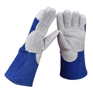 Gants de soudure de sécurité en cuir de vachette pleine fleur à manches longues, haute qualité, personnalisés, résistants à la chaleur et aux coupures, pour la protection des mains - Product Image 2