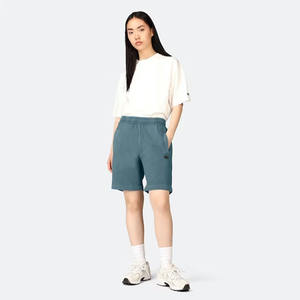 2024 nouveauté hommes femmes couleur anthracite lavé au soleil décontracté short de survêtement taille élastique écologique motif solide vente en vrac - Product Image 3