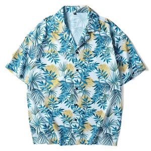 เสื้อฮาวายชายหาดสำหรับผู้ชายเสื้อโอเวอร์ไซส์ผ้าฝ้าย100% ติดกระดุมเสื้อฮาวายพิมพ์ลายดอกไม้ - Product Image 3