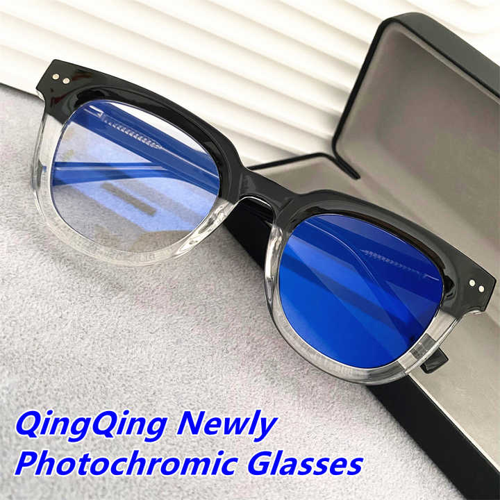 Unisex Woman Optical Round Retro Tr90 Spring Hinge Photogrey Anti