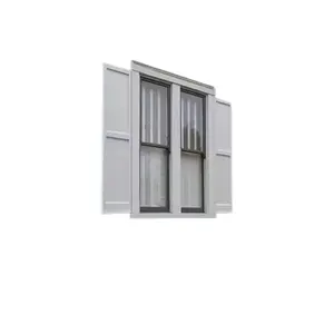 زوج من مصاريع النوافذ الخشبية الخارجية عالية الجودة من AWC بلوحة مرفوعة مقاس 15 بوصة عرض × 43 بوصة ارتفاع صنوبر غير كامل
