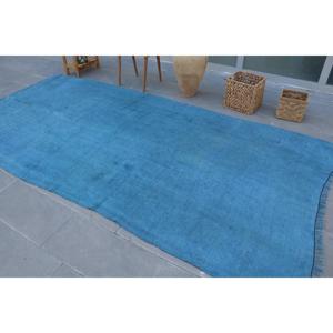 Alfombra Vintage de 5.4x11 pies, Alfombra Turca Grande, Alfombra Azul del Suroeste - Product Image 4