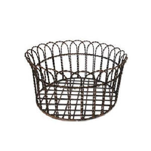 Galvanized <b>Round</b> Shaped Metal Iron Wire Decorative Storage <b>Basket</b> Farmhouse Flower Storage <b>Basket</b> - Product Image 2
