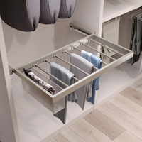 Kit de cadre de suspension pour pantalon Emuca 7 barres 600 mm, modules réglables à fermeture douce, gris pierre, quincaillerie de garde-robe, modèle Espagne