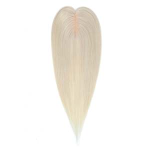 ท็อปเปอร์ผมแท้บราซิลแบบเรมี่ ฐานไหม สีบลอนด์มุก # 1001 - Product Image 1