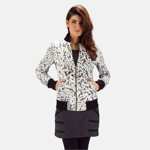 Veste longue en coton respirant, parka, veste en cuir PU pour femmes, vestes épaisses, logo personnalisé, manteaux pour femmes - Product Image 4