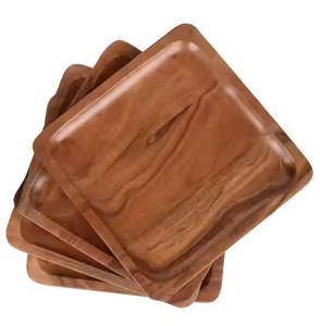 Plato cuadrado de madera Cargador de plástico Almuerzo Cena Vajilla Plato de comedor Platos DE SERVICIO DE glowin fashion - Product Image 4