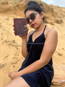 New Real Hand Tooled Embossed Leather Bronze Clasp Lock Journals Boho Traditional Vintage Leather Lock <b>Travel</b> Poetry Journals - Product Image 2