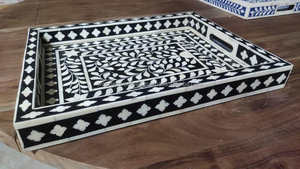 Incrustation d'os standard plateau fait à la main Boneinlay maison Restaurant meubles plateau d'incrustation d'os meilleure qualité grossiste de l'inde PAR W O - Product Image 3