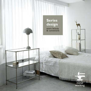 Support en verre à trois étagères, métal recyclé, histoire éco-design - Product Image 3