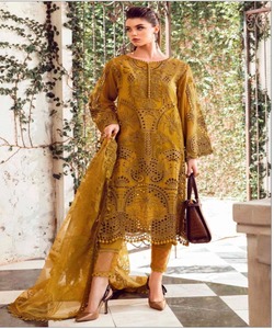Ropa islámica Conjunto de 3 piezas Abaya de invierno para mujer Lino elegante Eid Pakistani Salwar - Product Image 2