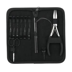 Kit d'accessoires pour extensions de cheveux, pinces à micro-anneaux, outil de sertissage plat, crochet de filage, ciseaux de précision, clips en acier inoxydable - Product Image 5