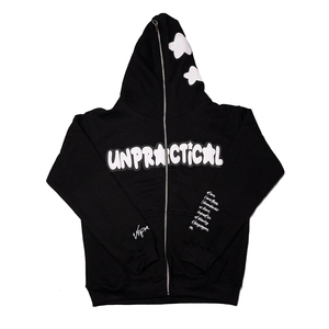 Sudaderas con capucha personalizadas con cremallera completa para hombre, color sólido, estampado personalizado de soplo, forro polar de algodón OEM, sudaderas con cremallera Unisex, estilo callejero - Product Image 4