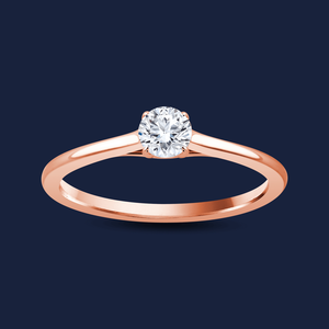 Bague Cathédrale à Cerceau en Or Massif 14K avec 1 Diamant de Laboratoire Rond de 0,30 Carat H+-SI, Idéale pour Cadeau de Mariage ou d'Anniversaire - Product Image 2
