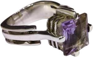 Bague pour femme en argent sterling 925, pierre précieuse améthyste naturelle antique, pierre de naissance de février, bague cocktail, bijoux faits à la main - Product Image 3