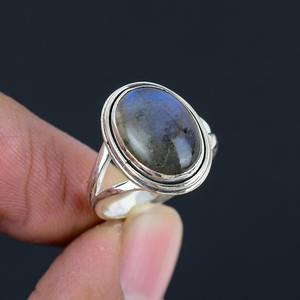 Bague en argent sterling 925 de style Boho avec pierre précieuse Labradorite plaqué rhodium cadeau de mariage pour les femmes bijoux faits à la main pour les fêtes - Product Image 5