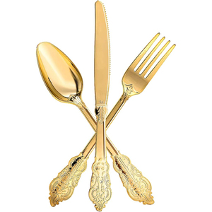 Unique Design Gold-Colored Polished Metal Cutlery Set Tabletop <b>Flatware</b> for Restaurants Low MOQ Supply in Indian Supplier - Product Image 1