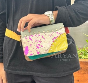 Riñoneras de cuero genuino de piel con estampado de animales hechas a mano Real para mujer, bolsas de bolsillo de cadera ajustables con estilo Vintage occidental para Festival - Product Image 1