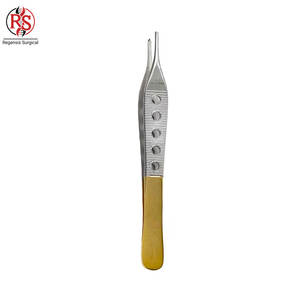 Nouvelles pinces à tissus ADSON de qualité supérieure, marron, 4,75 po, 9x9 dents, pointe fenêtrée, manche doré, pour chirurgie générale, usage manuel médical - Product Image 5