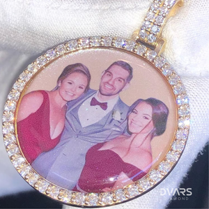 Custom Luxury Moissanite Memory Pendant with Custom <b>Picture</b> 925 Silver Hip Hop Style 18K Gold Plated - Product Image 4