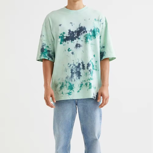 T-shirt à épaules tombantes 100% coton imprimé peinture pour hommes Loose Fit Oversized Baggy Streetwear Custom Style Tee - Product Image 3