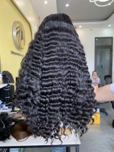 Venta al por mayor 100% Extensiones de cabello humano crudo vietnamita Mejor calidad Virgen Remy Océano ondulado Glueless HD Peluca de encaje de lujo - Product Image 6