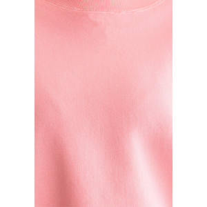 เสื้อสเวตเตอร์ผ้าฝ้ายระบายอากาศสำหรับผู้หญิงเสื้อครอปไหล่100% ลำลองคอกลมสีทึบปักโลโก้ตามสั่ง - Product Image 4