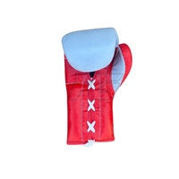 Guantes de Boxeo Profesionales Personalizados de Cuero con Cierre de Cordones Ligeros de Secado Rápido para Pedidos al por Mayor