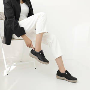 [JSHOE] Zapatillas Deportivas de Piel de Cordero Genuina Hechas a Mano para Mujer, Plataforma de 5 cm, Zapatos Casuales para Caminar - Product Image 3