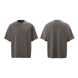 Venta al por mayor 100% puro algodón camiseta logotipo personalizado impreso media manga cuadrado de gran tamaño 250 gramos pesado Boxy Fit estilo Suelto - Product Image 5