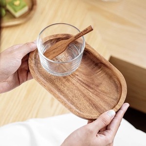 Plateaux de service en bois ovales faits à la main Assiettes en bois d'acacia naturel pour l'affichage des aliments Maison Cuisine Restaurant Petit plateau - Product Image 3