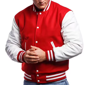 OEM fabricante de alta calidad personalizado béisbol Letterman Varsity chaqueta hombres a prueba de viento Chenille bordado Casual algodón Unisex - Product Image 6