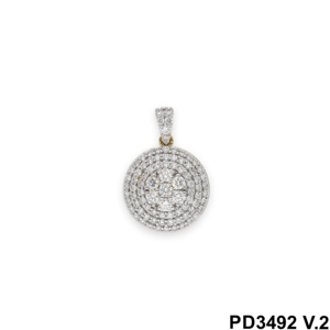 Colgante y Dije Clásico con Marco de Oro de 14K para Mujer, con Diamante Natural Redondo de 0.64 CTW y Baño de Rodio - Product Image 2
