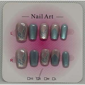 Small Blue Mermaid Mirage Artificial Fingernails - Product Image 1