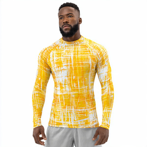 Quick Dry Printed <b>Tops</b> Athletic <b>Swim</b> Rash Guard <b>Men</b> 100% Polyester Sublimation Fitness Wear Compression <b>Top</b> <b>Men's</b> - Product Image 3