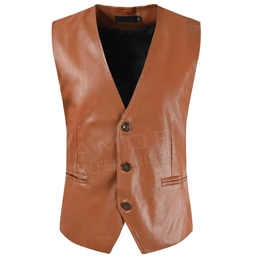 Lightweight Comfortable Leather Vest For Men Latest Design Leather Vest Top Sale Men Leather Vest