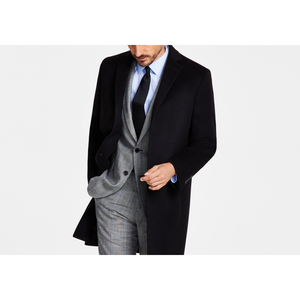 Cappotto Casual da Uomo Brooks Brothers in Lana Nera, Taglia Grande, con Cappuccio, Imbottitura in Cashmere, Stile Impermeabile, Blazer Stampato - Product Image 2