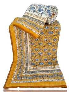 100% coton traditionnel fabriqué à la main reine taille couette main bloc imprimé réversible confortable léger hiver utilisation couette - Product Image 2