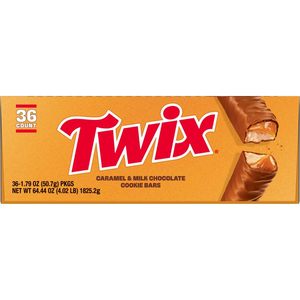 TWIX Bonbons au chocolat en vrac emballés individuellement - Taille standard, Barre de chocolat au caramel, Boîte de 36 unités - Product Image 6