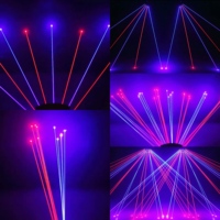 Commande vocale LED 35w Mini Matrix Rouge Bleu Laser 2in1 Effet de Pluie Laser Led Faisceau Laser Disco Party Lights