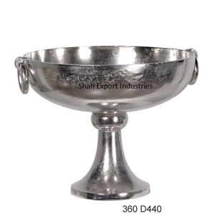 Handmade Designer Pedestal Flower Bowls Shiny Polished Metal <b>Vase</b> for Classic Wedding Event or Party Tabletop Decoration - Product Image 6